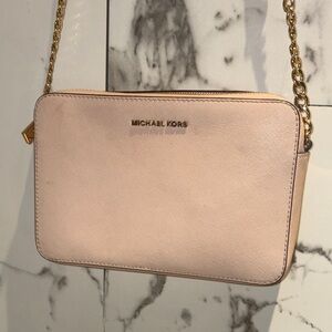 Michael Kors Blush Crossbody Bag with Gold Chain